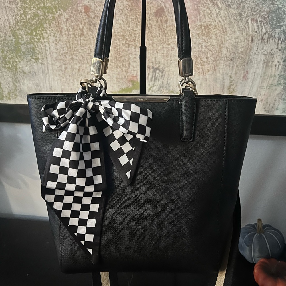 Coach Black Madison Saffiano Leather Mini Tote Bag - Picture 13 of 13